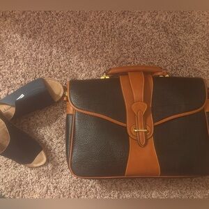 Dooney & Bourke Black and Brown Leather Briefcase